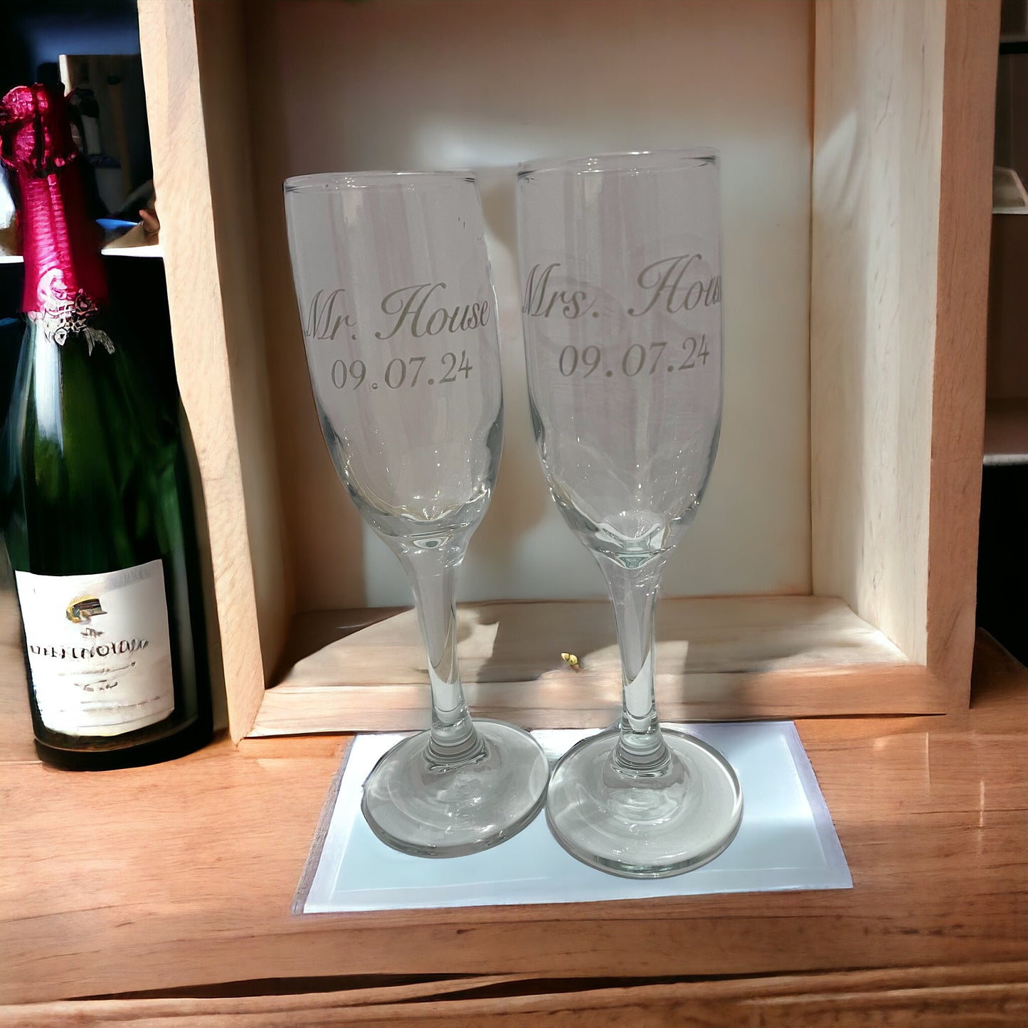 Mr. And Mrs. Wedding Champagne Glasses